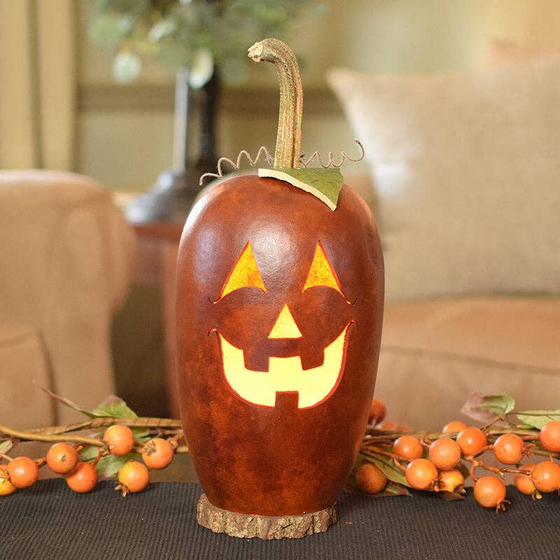 Pumpkin Gourd Luminary - Lucas Small Tall Lit