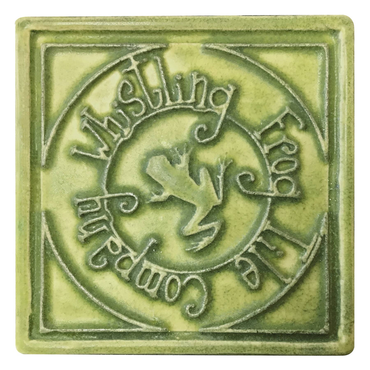 Line Cat Art Tile : Seaside Blue Glaze