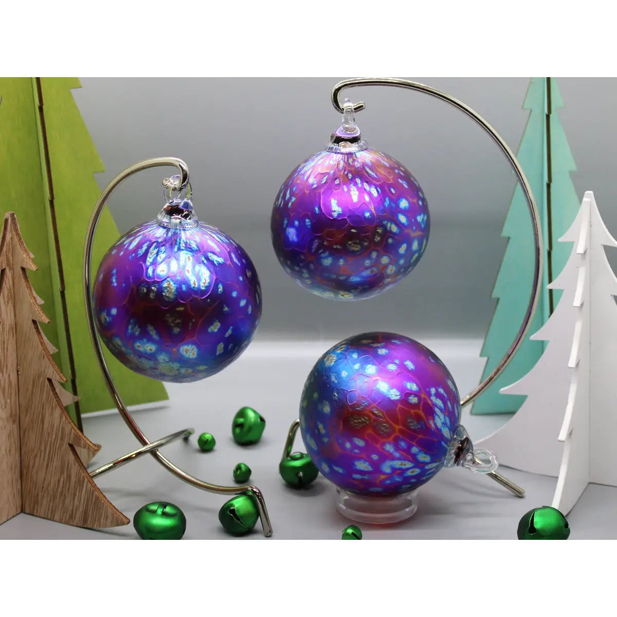 Dapple Ornament - Violet & Silver Blue