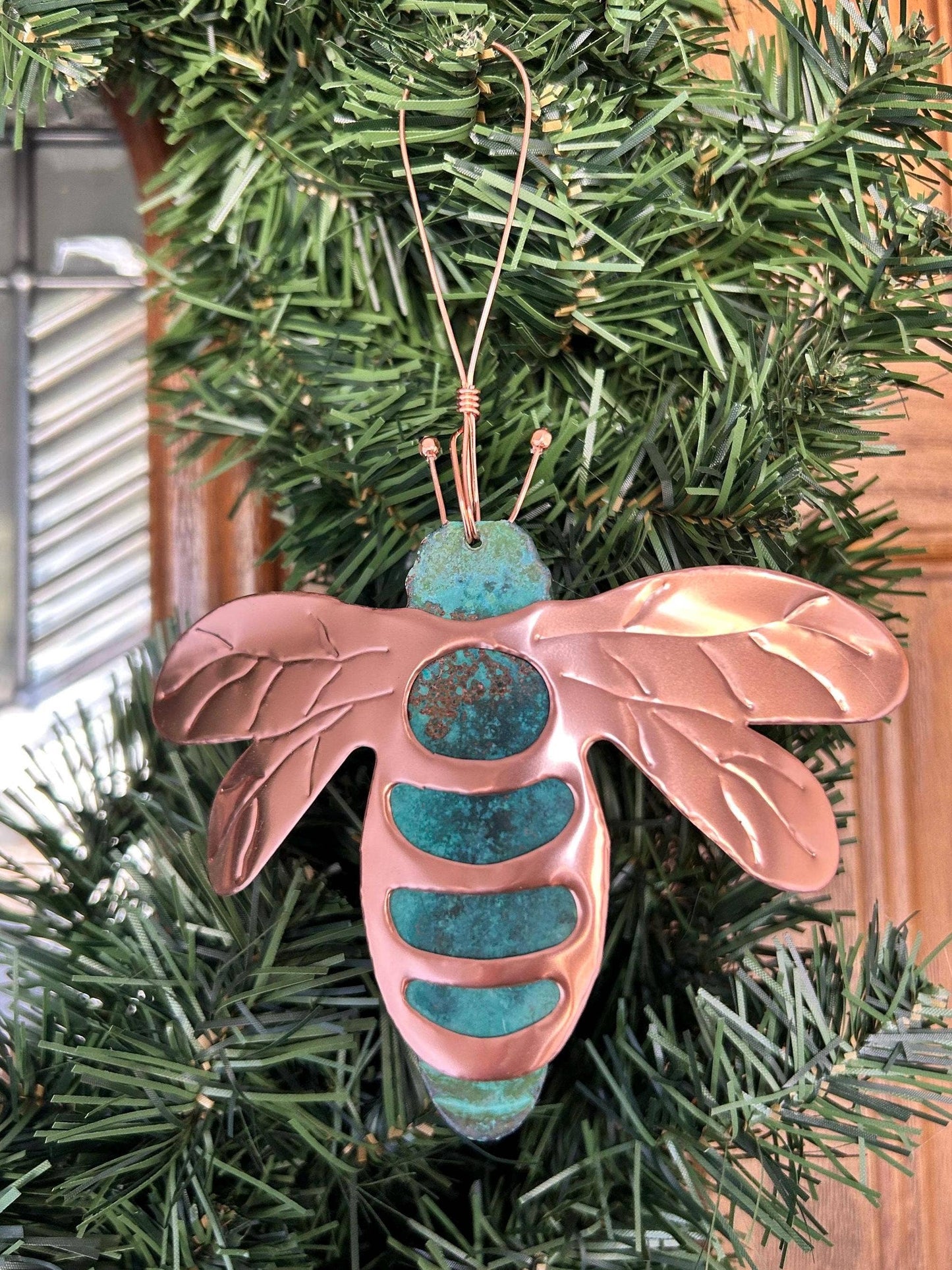 Bee Bumblebee Copper Christmas Ornament