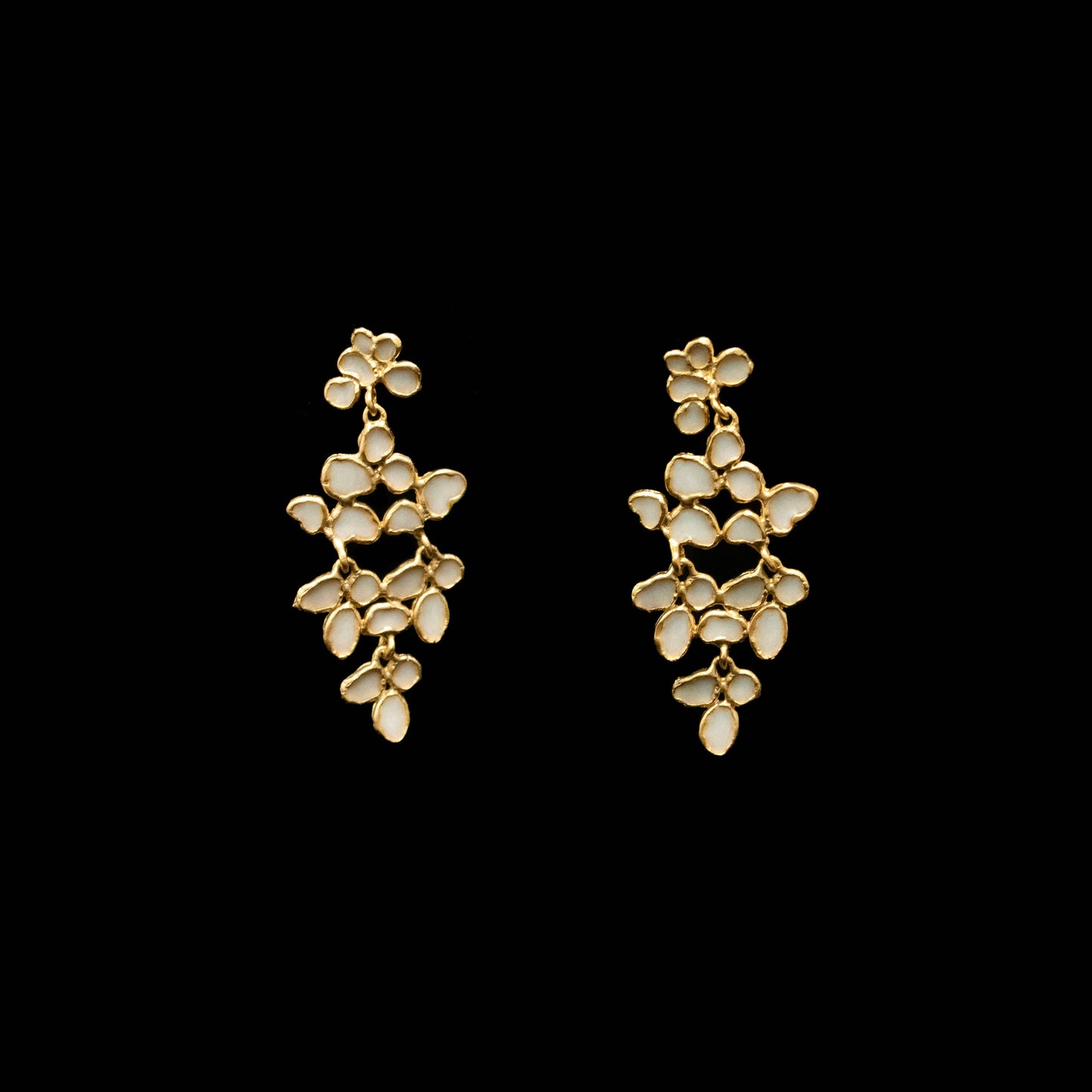 Plique-Á-Jour Blossom Drop Post Earrings