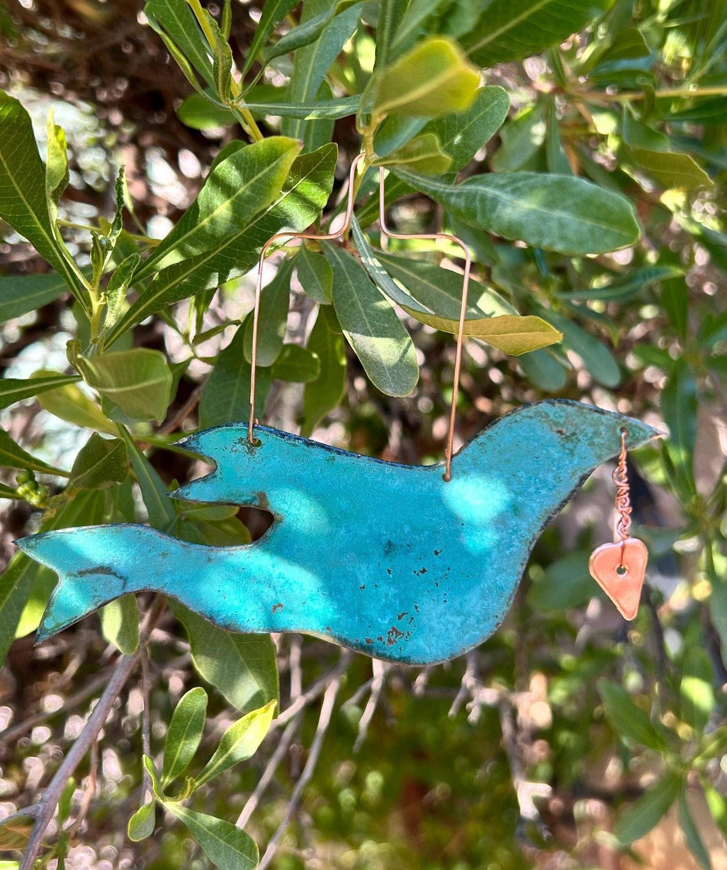 Dove Copper Christmas Ornament