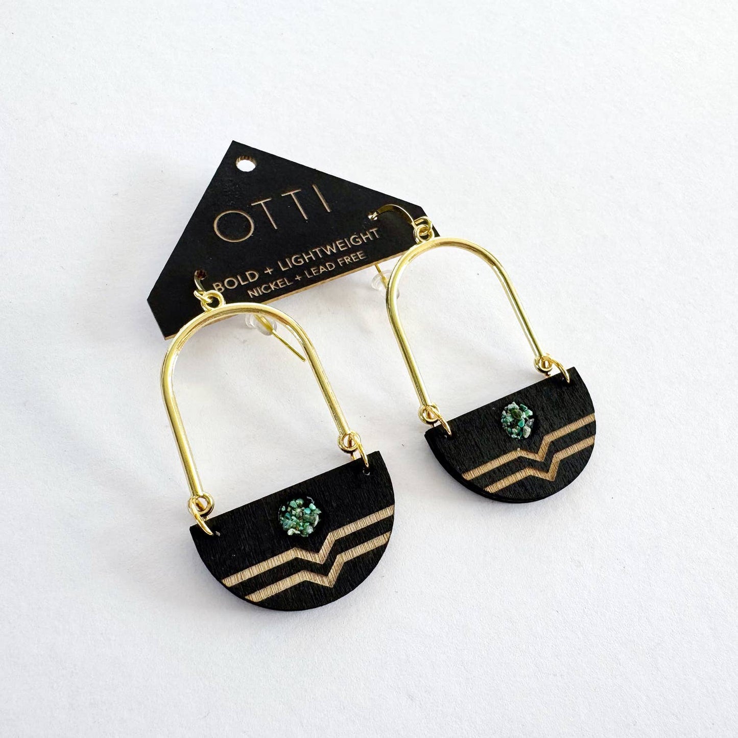 Turquoise Inlay DROP Earring: BIRCH