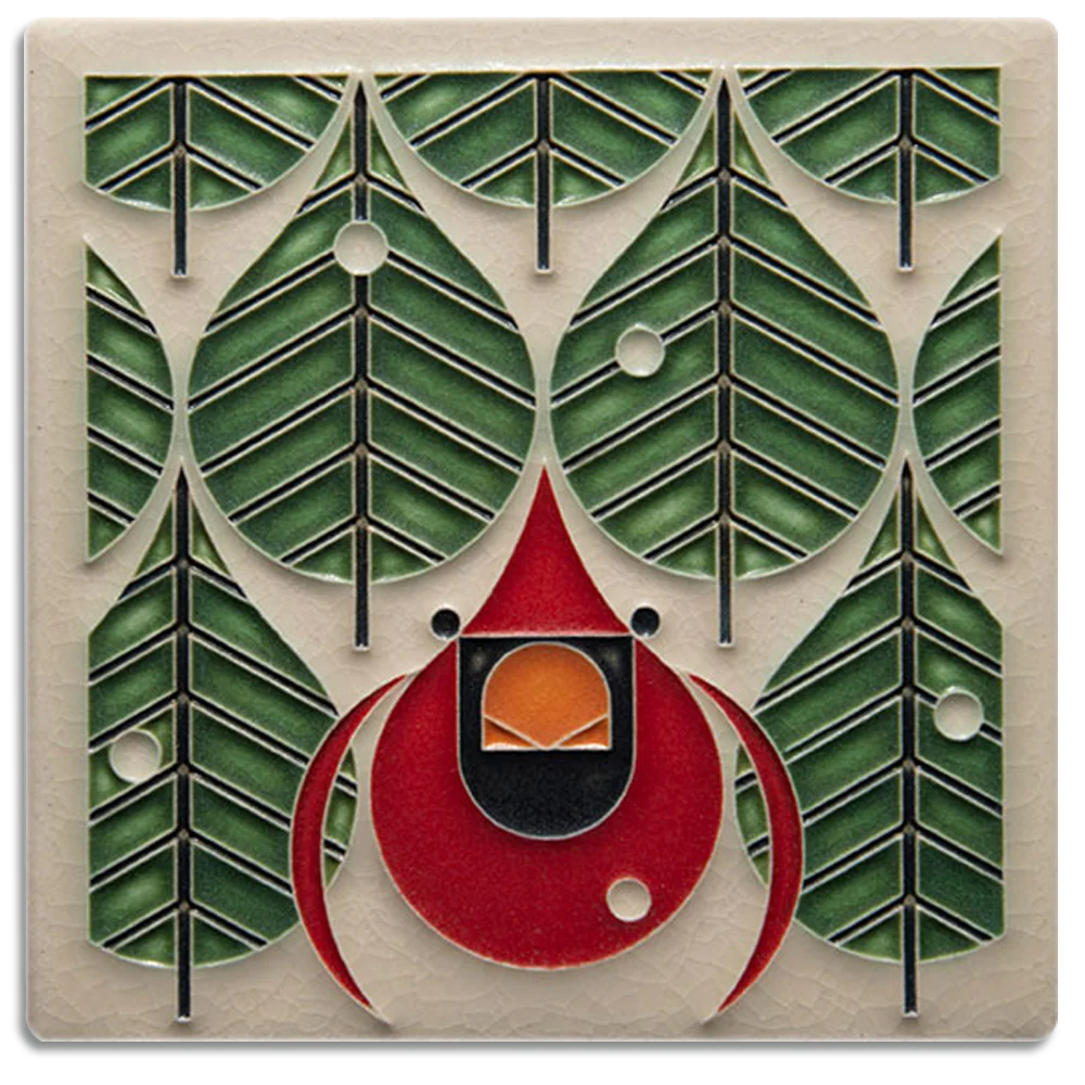 Coniferous Cardinal Tile - 6x6