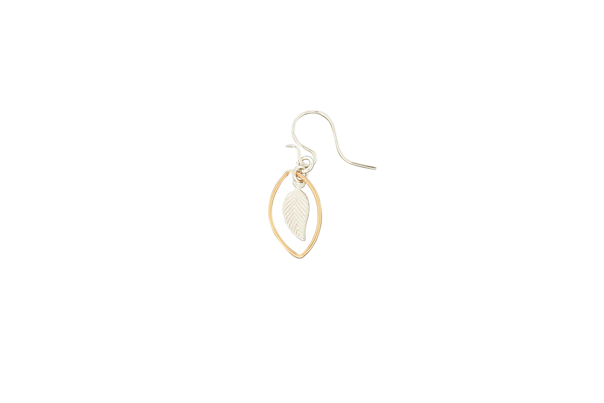 Crescent Floating Feather Earrings: Sterling Silver/Mix