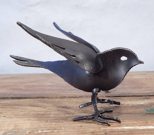 Forged Steel Songbird Sculpture