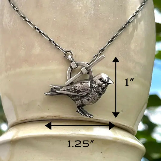 Fierce & Fearless Sparrow Sterling Necklace - 18"