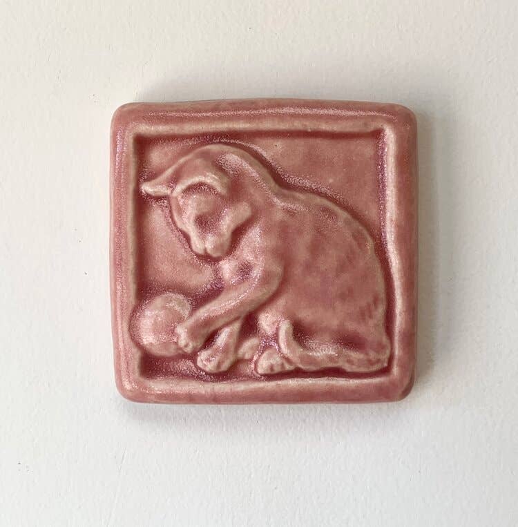 Kitten Art Tile 3x3 : Fresh Water Blue glaze