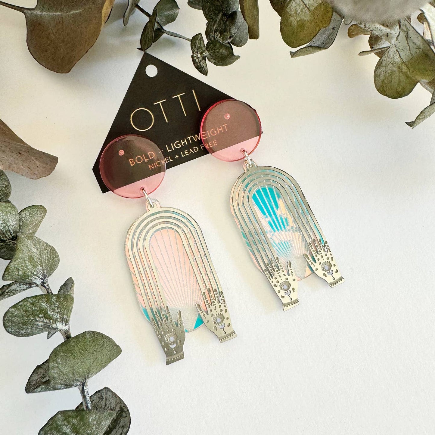 The Portals | Iridescent Acrylic + Stainless Steel w Pink
