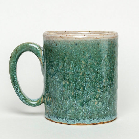 Sea Turtle Pattern Handmade Ceramic Ivory/Green 12oz Mug