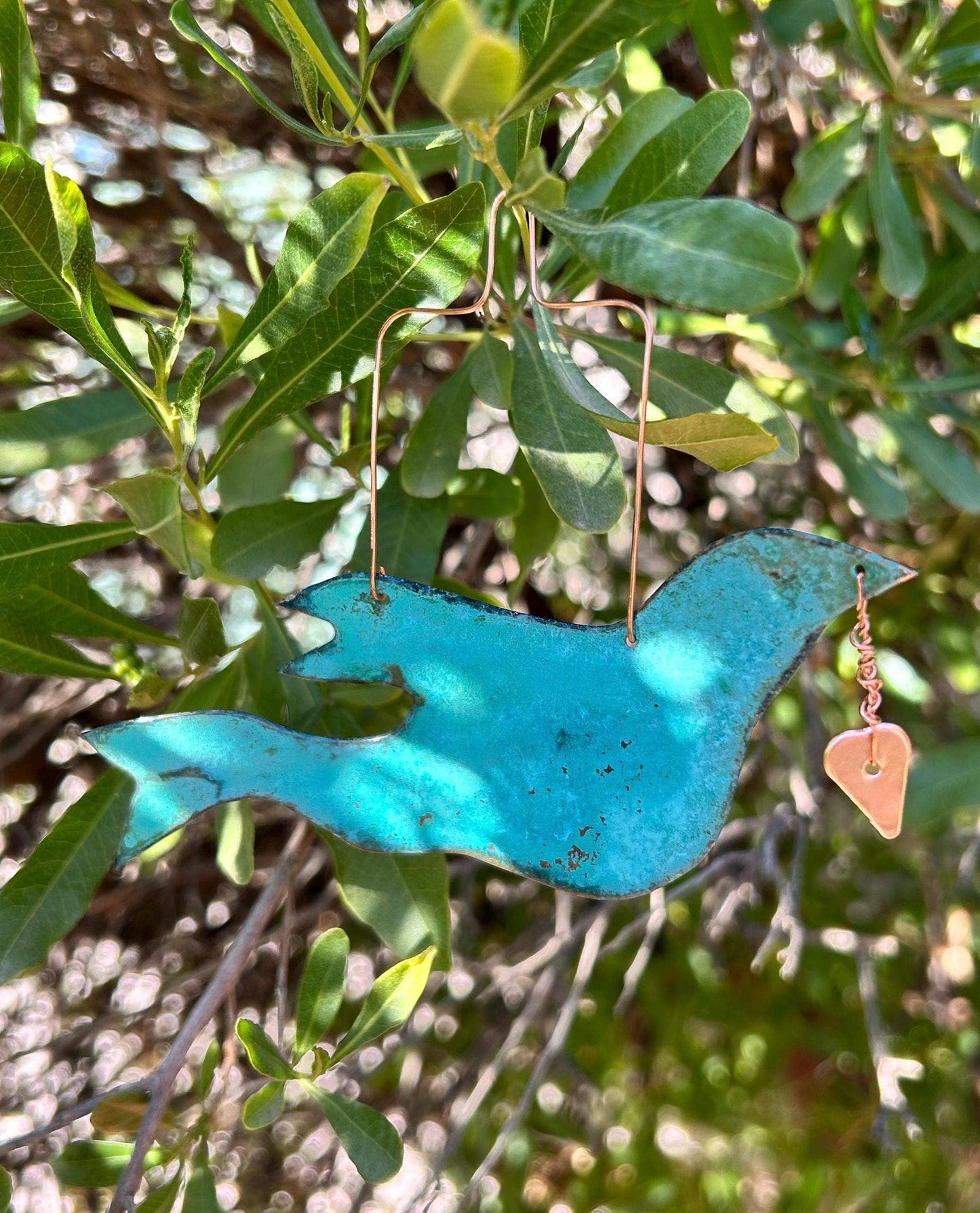 Dove Copper Christmas Ornament