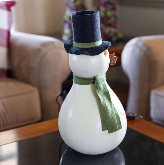 Hand-Crafted Snowman Gourd - Meadowbrooke Large Lit