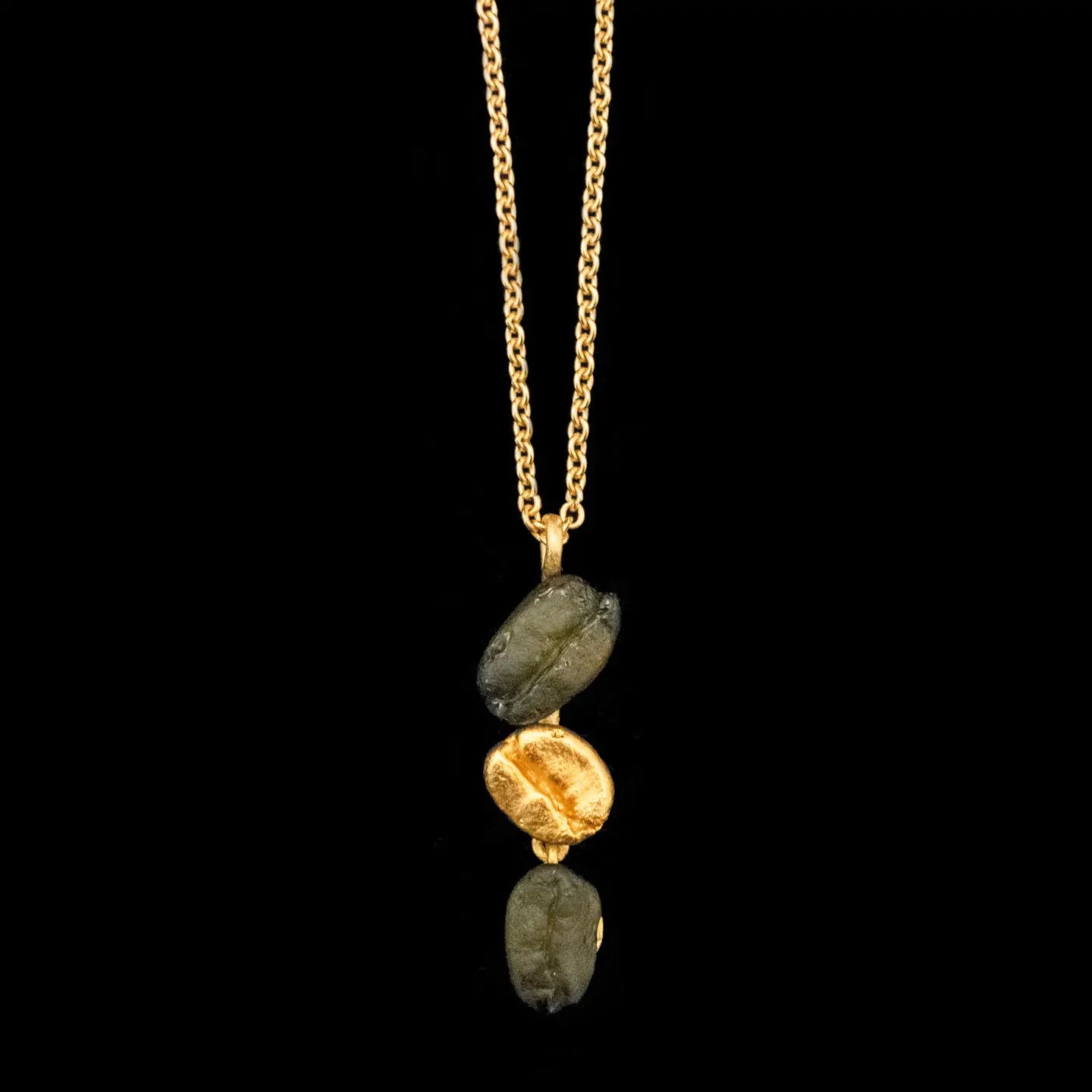 Roasted Coffee Bean 16" Adj. Dainty Pendant