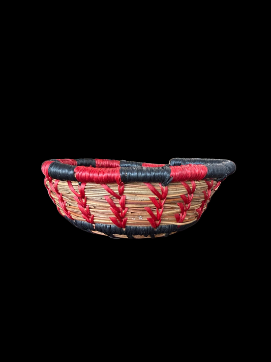 Red & Black Pine Needle Basket