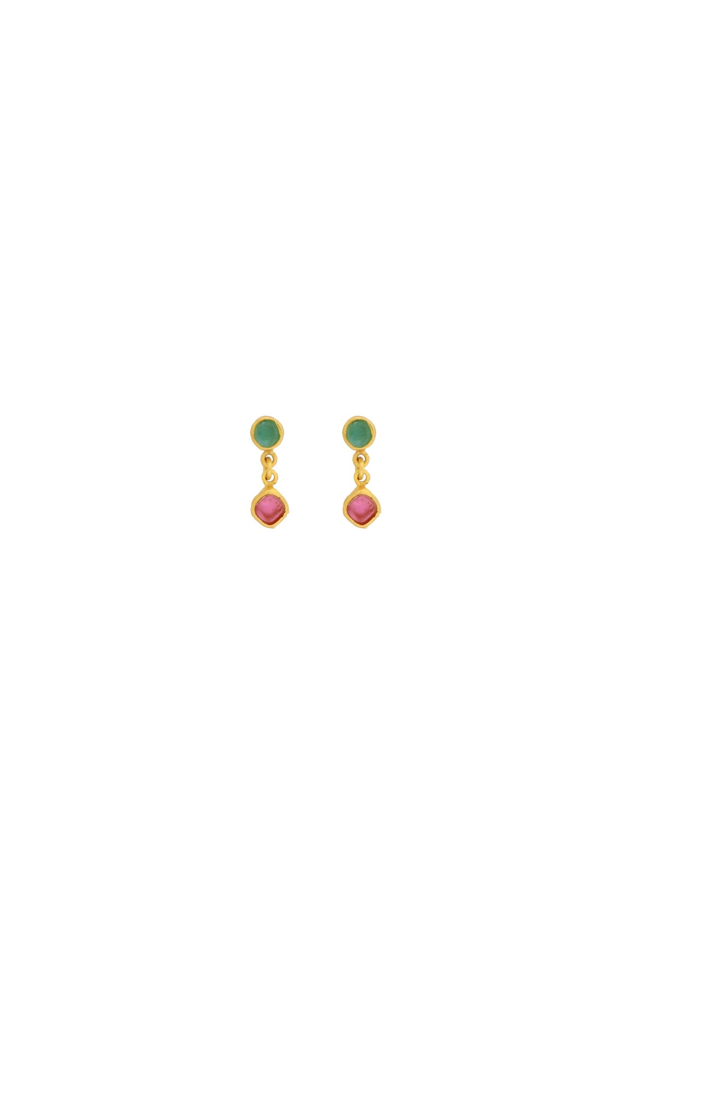 Diamond Drop Dainty Post Earrings: Multi