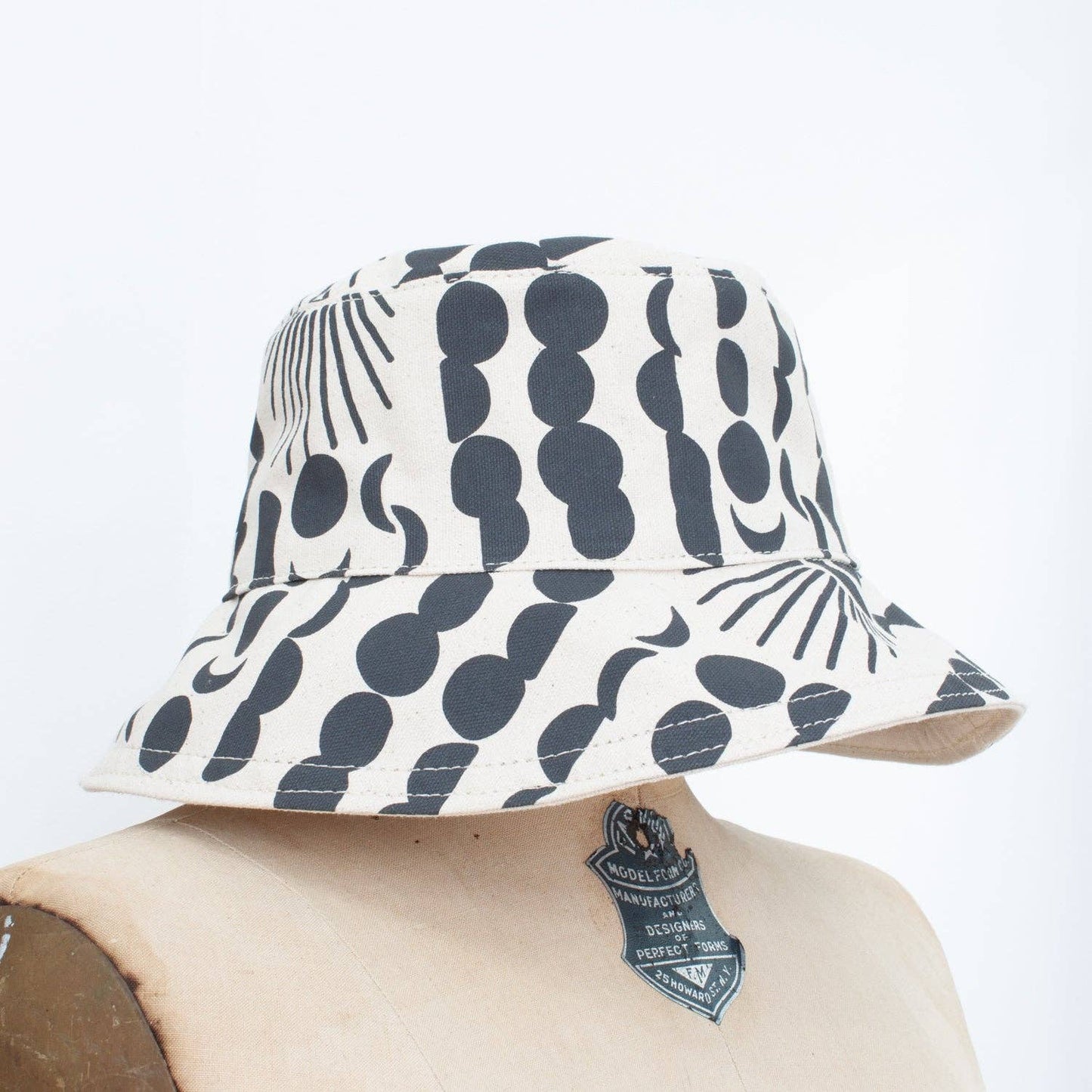 Worn Black Sun + Moon Bucket Hat: Two Sizes