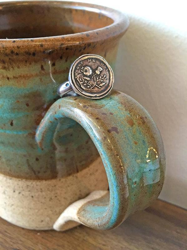 Sterling Silver Forget Me Not Intaglio Ring: 7.5