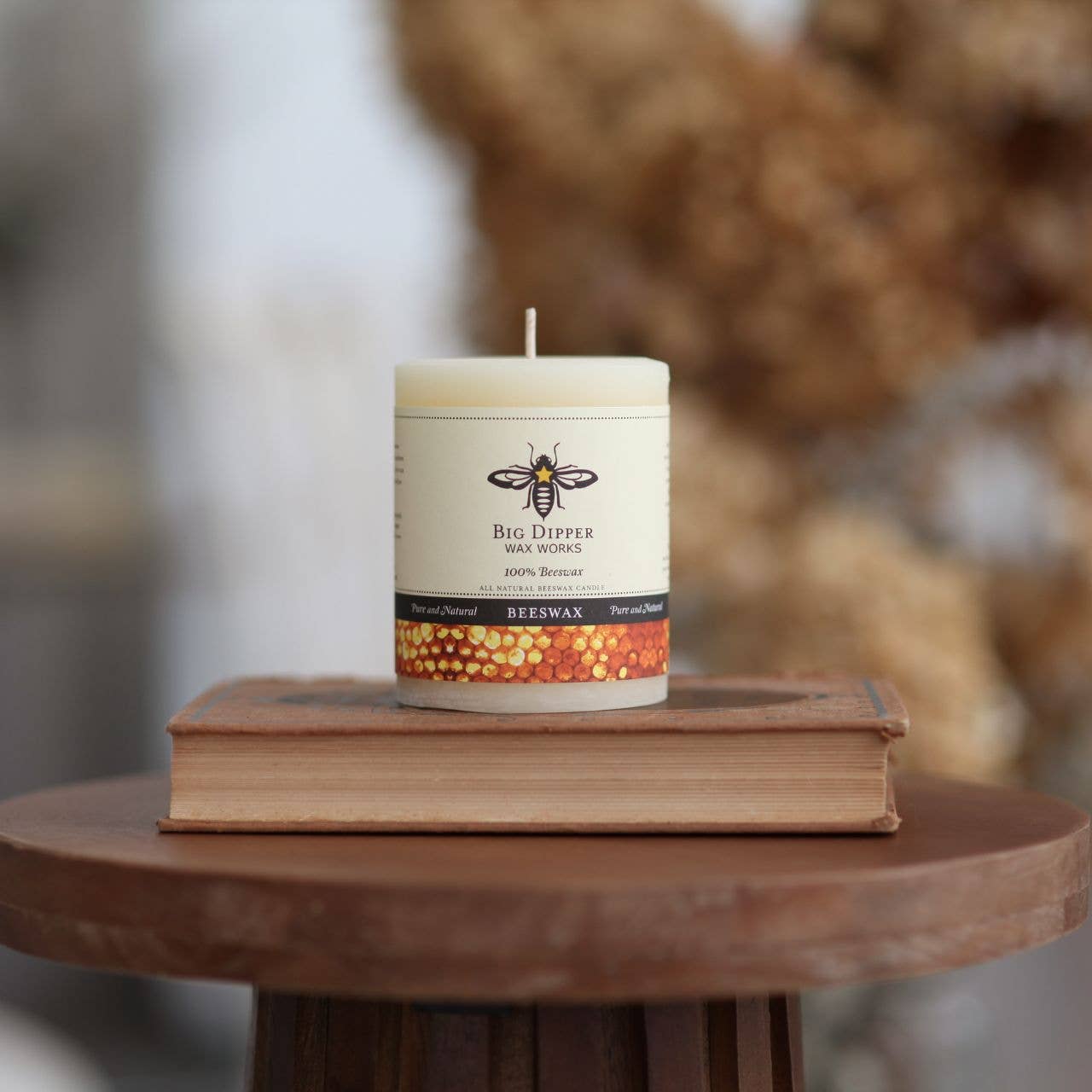 Pure Beeswax Pillars: Small (2" x 4.75") / Natural