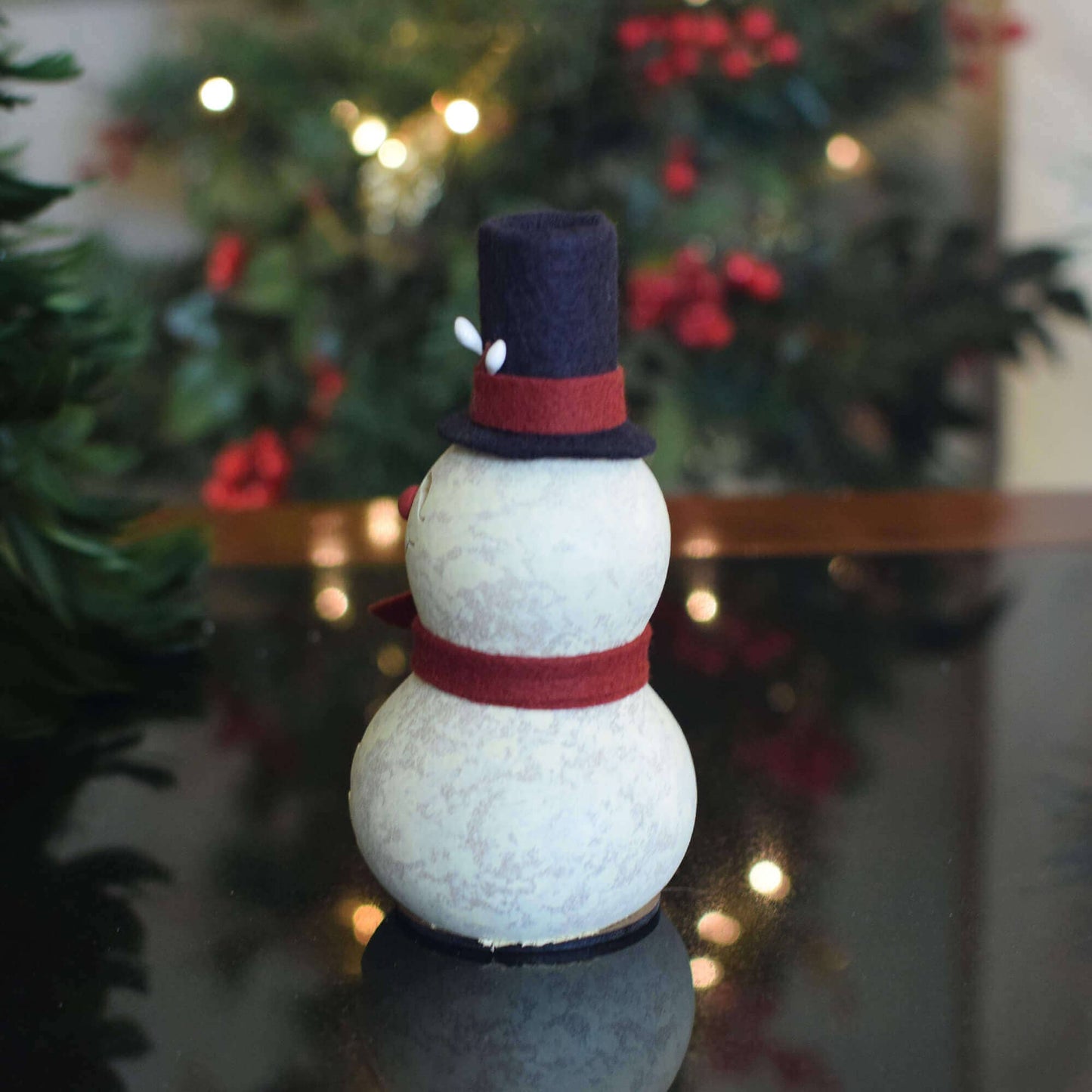 Hand-Crafted Snowman Gourd - Easton Miniature - Winter Decor
