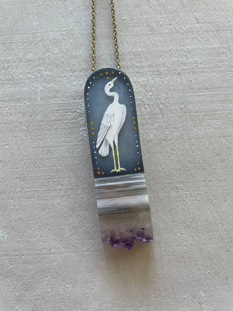 Heron Crystal Necklace