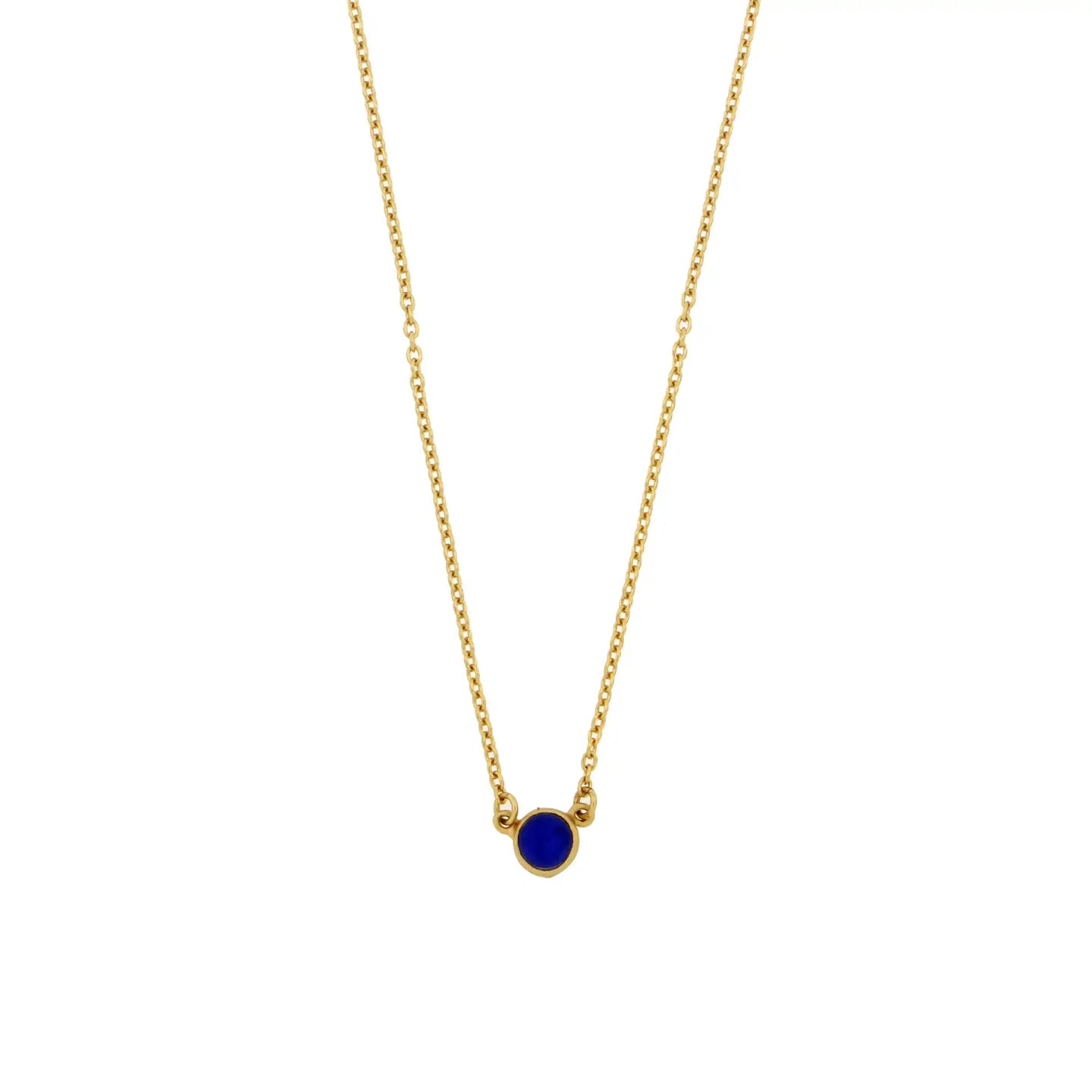 Bubble Dainty Pendant Necklace 16" adjustable chain - Cobalt