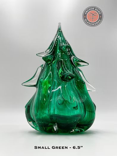 6.5" Glass Tree - Green