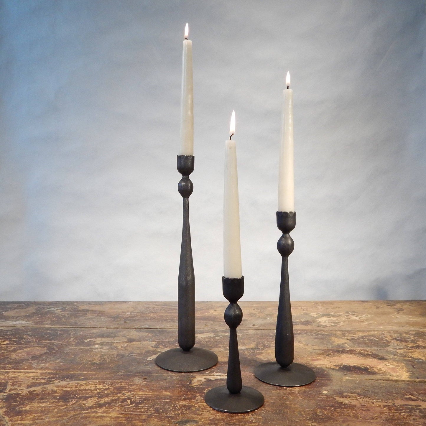 Metal Forged Ball Taper Candle Holder