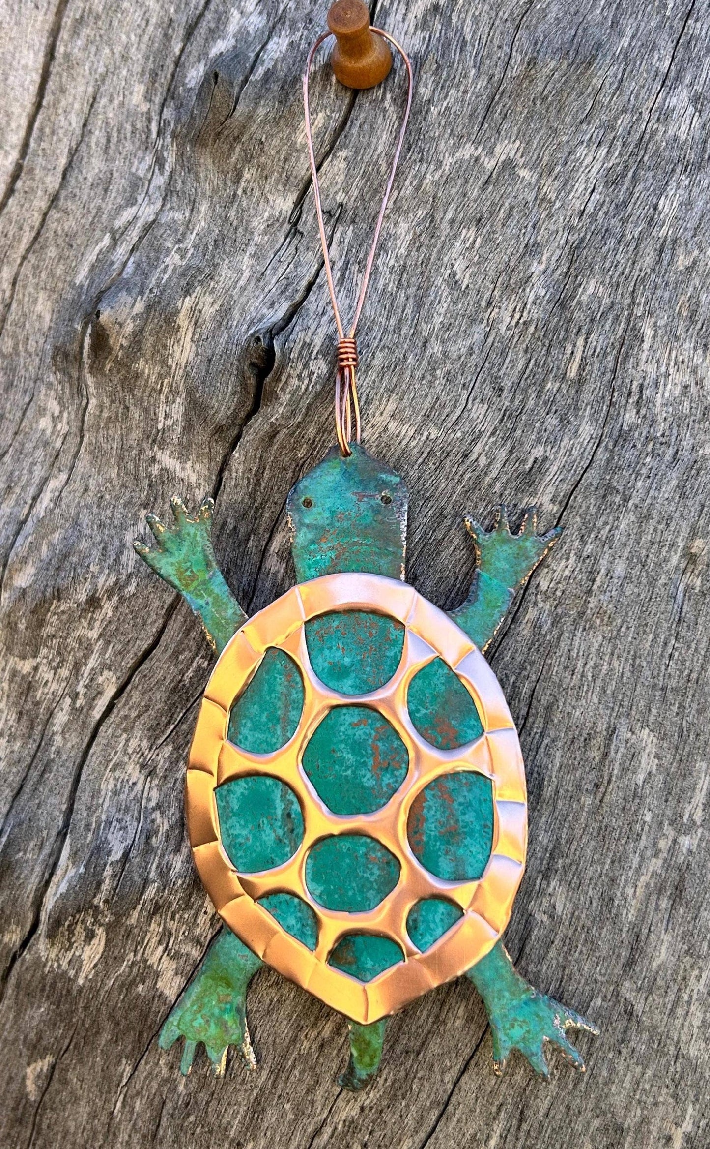 Turtle Tortoise Copper Christmas Ornament