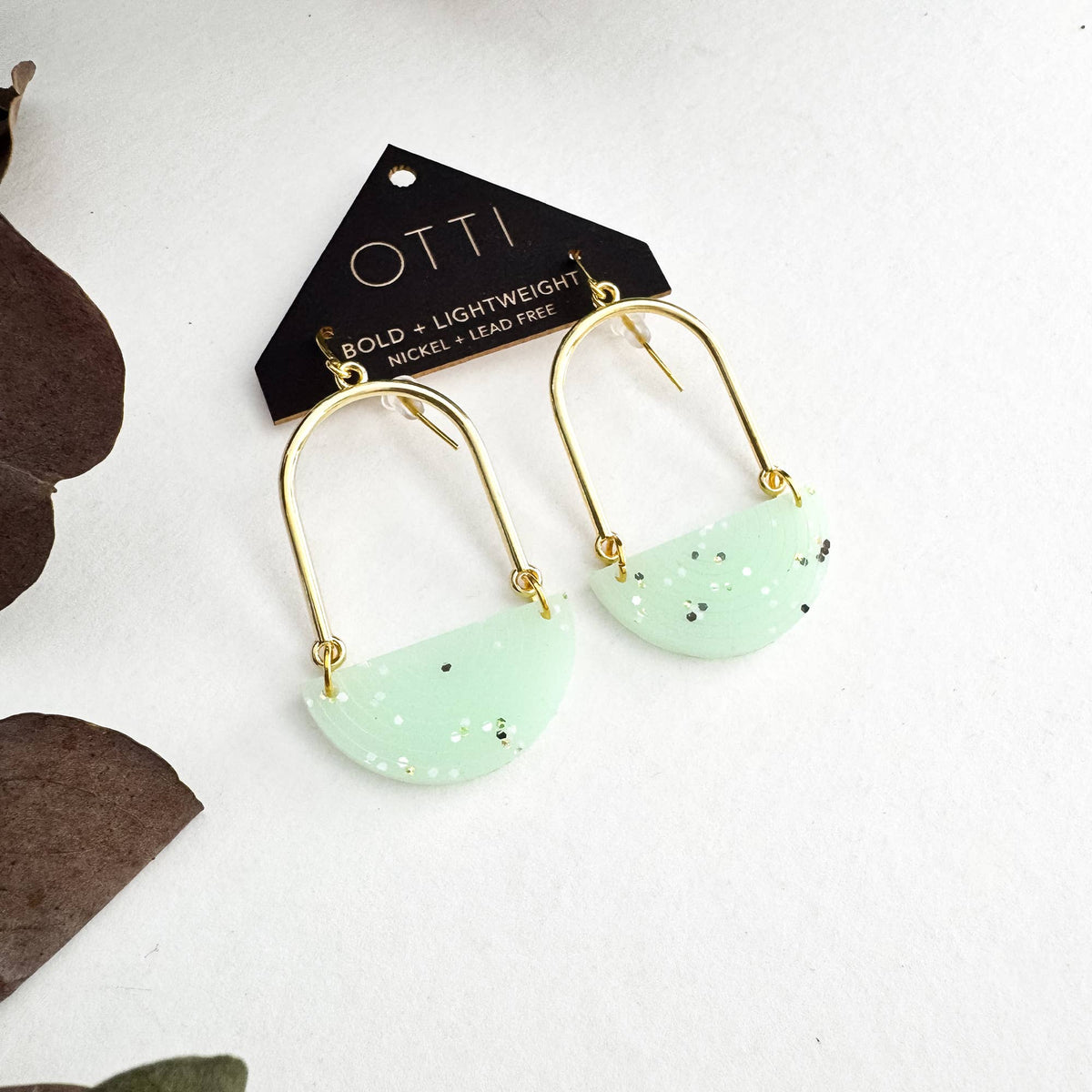 Architectural Half Moon Earrings: Limited SPRING Patterns: Tigers Eye