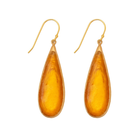 Tear Drop Bubbles Long Wire Earrings