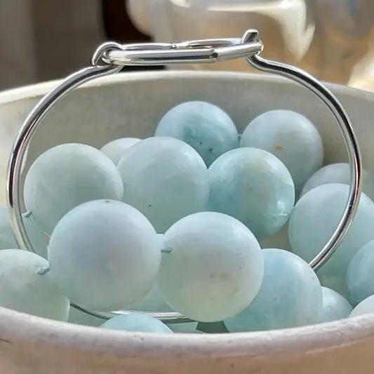 Full Heart Sterling Silver Bangle: 7"