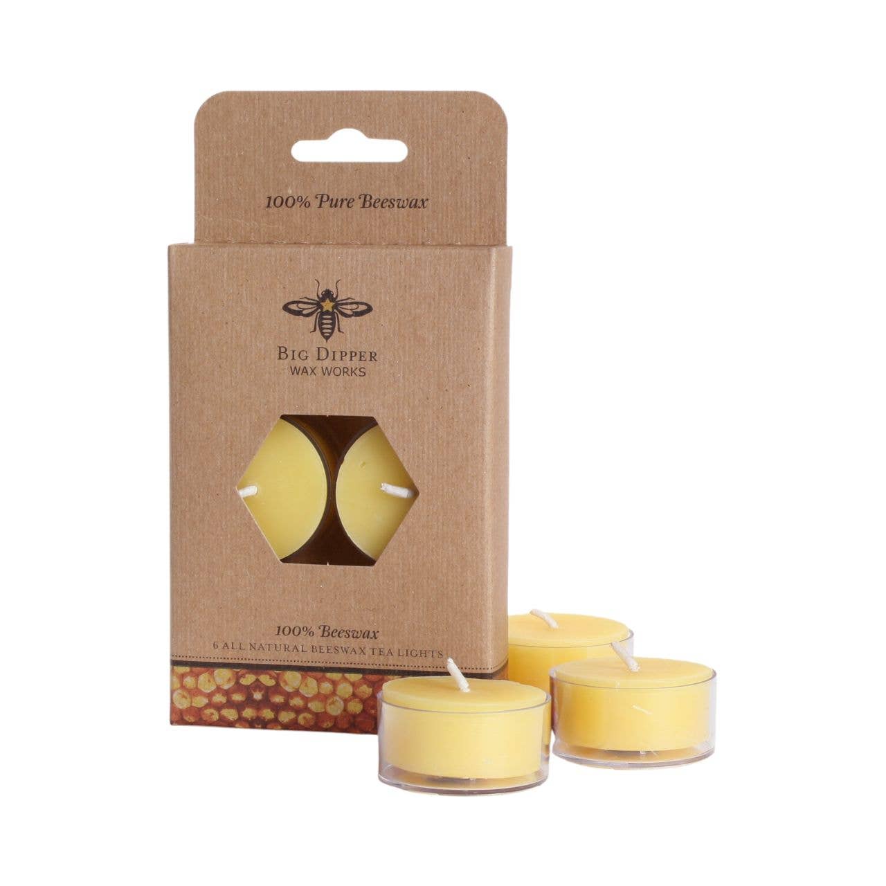 Tea Light Candles – 100% Pure Beeswax – 5 Hour Burn: Box of 16