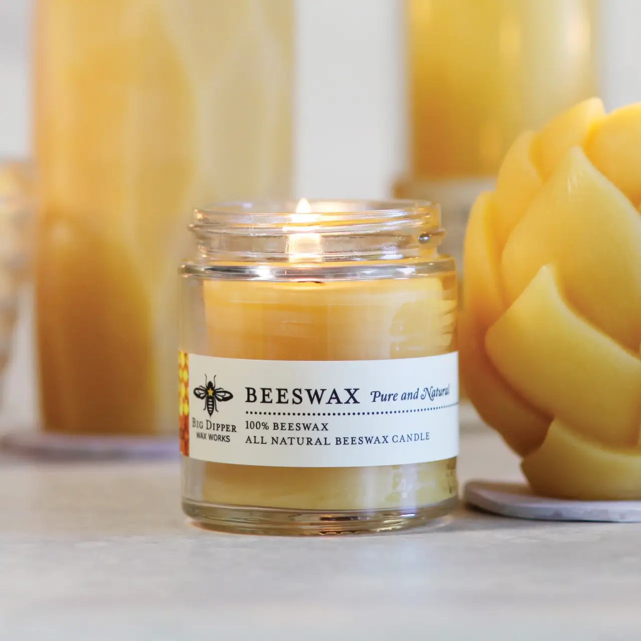 Apothecary Glass Beeswax Candle