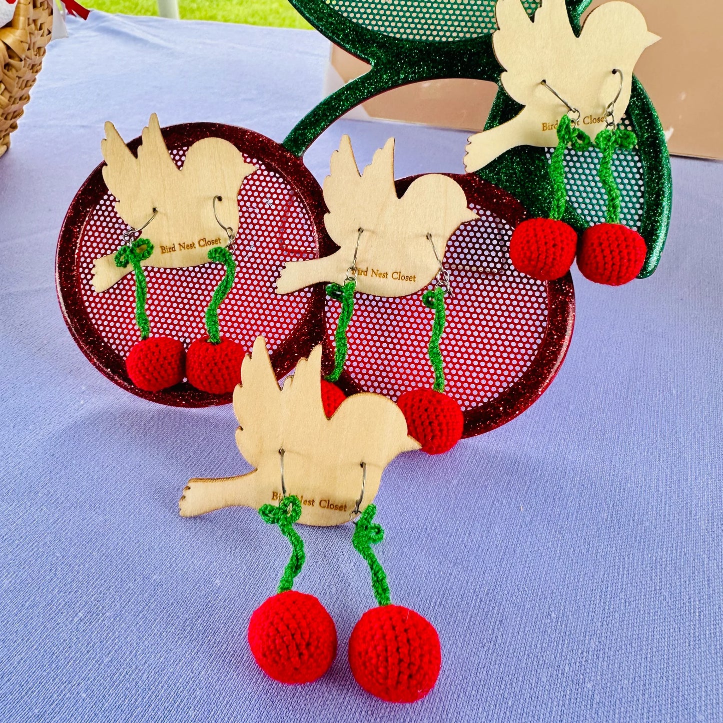 Crochet Cherry Dangles