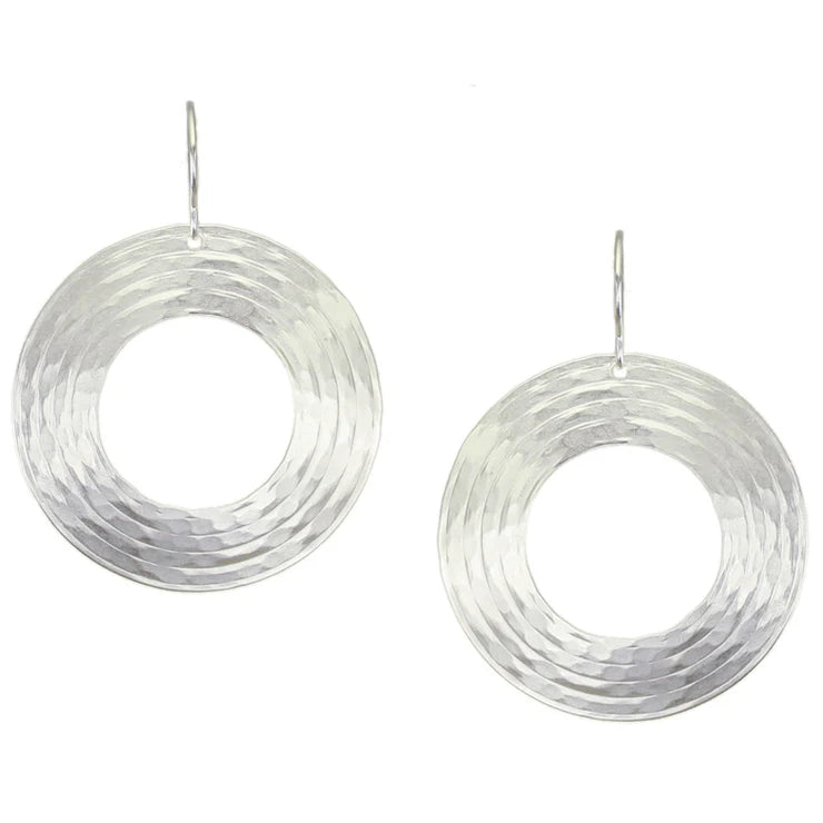 Extra Large Textured Ring Wire Earrings