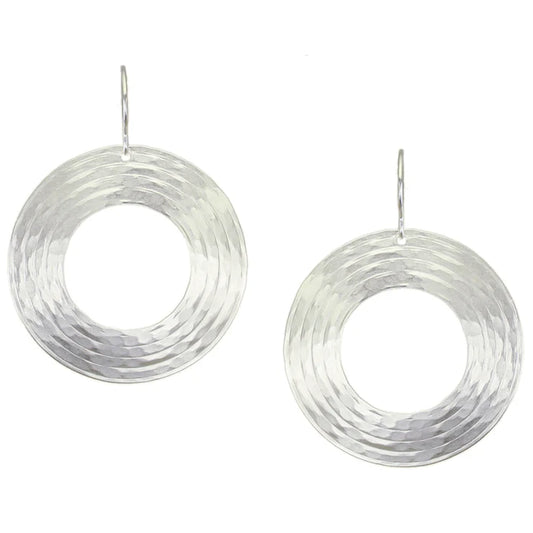 Extra Large Textured Ring Wire Earrings