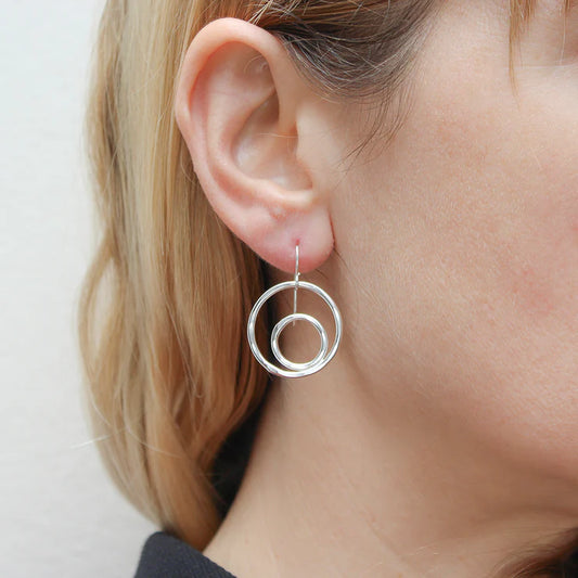 Double Rings Wire Earrings
