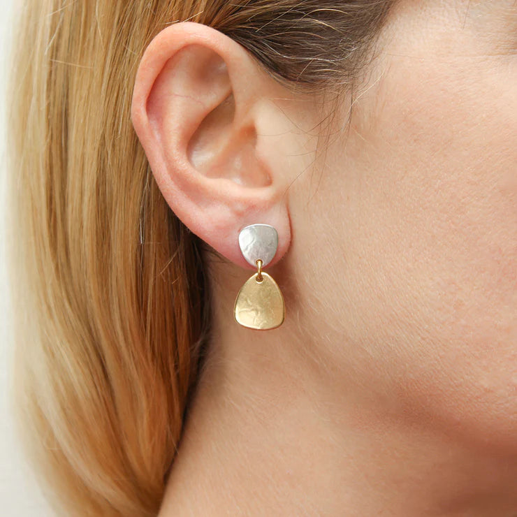 Linked Triangles Post Earrings