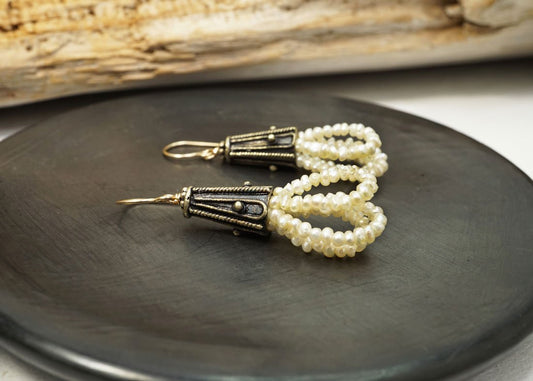 Pearl Sterling Silver Bundle Earrings