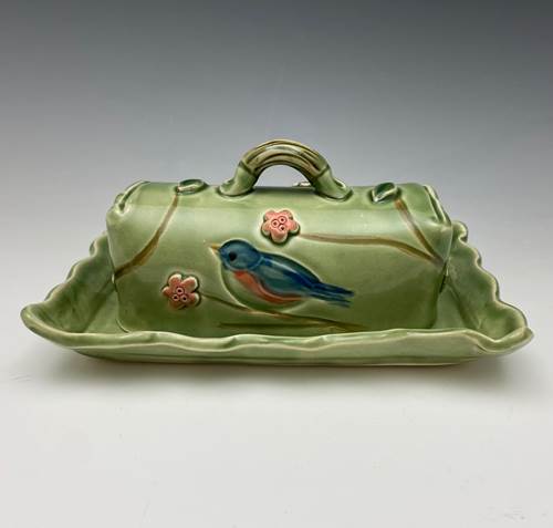 Bluebird Covered Butter Dish