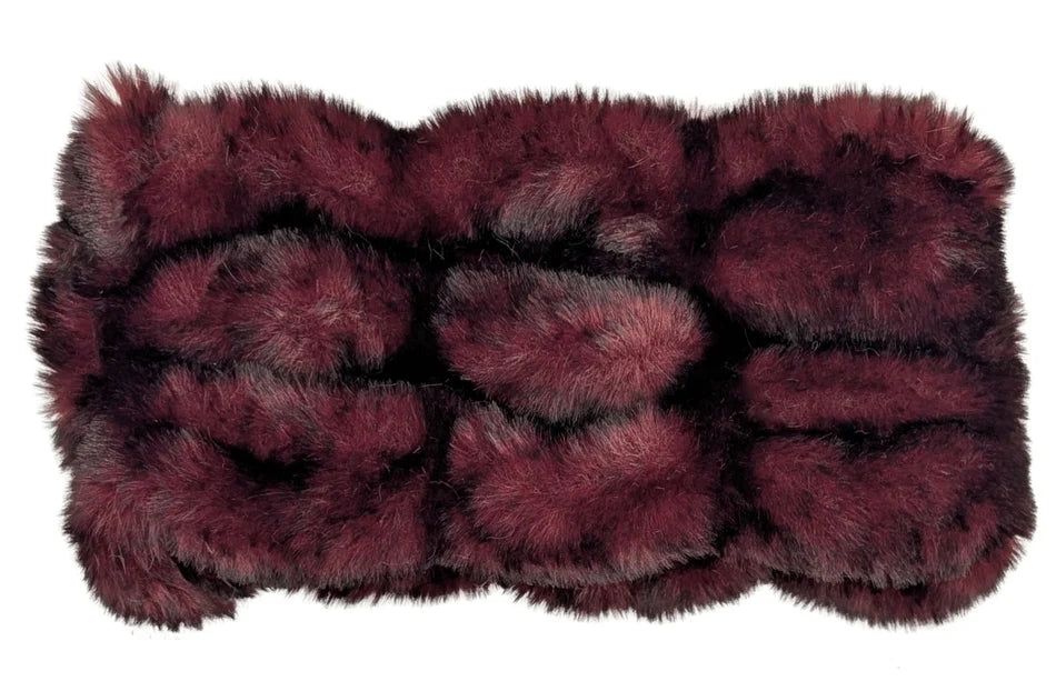Royal Opulence Faux Fur Ear/ Neck Cozy in Wide - Cherry Bomb
