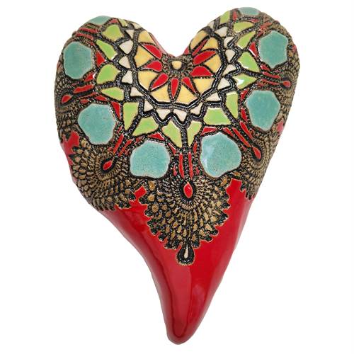 Aunt Jules Red Ceramic Heart