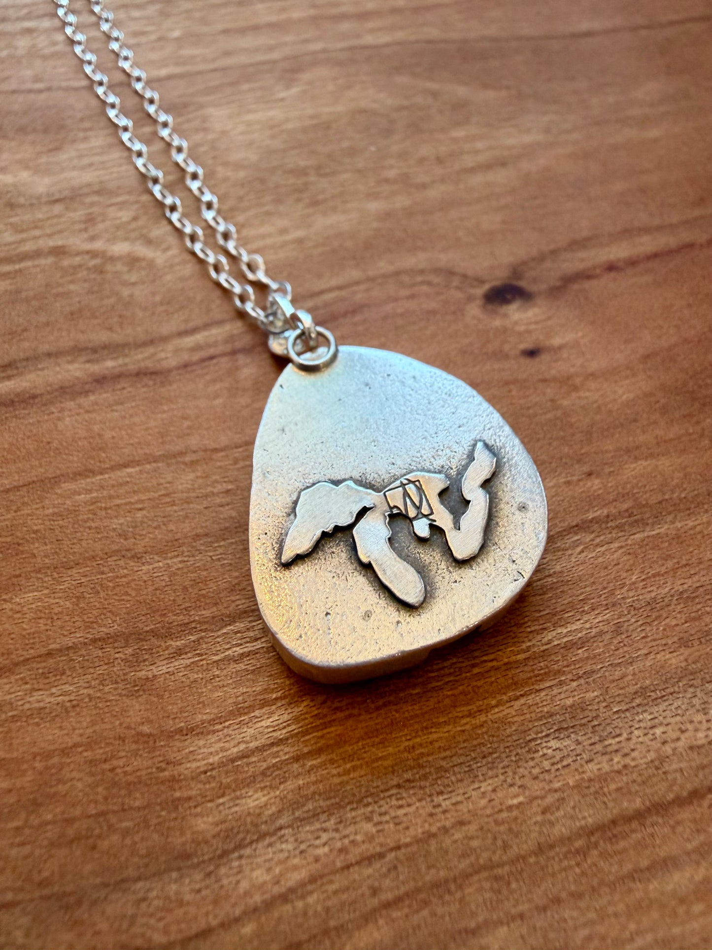 Sterling Silver Petoskey Stone Necklace