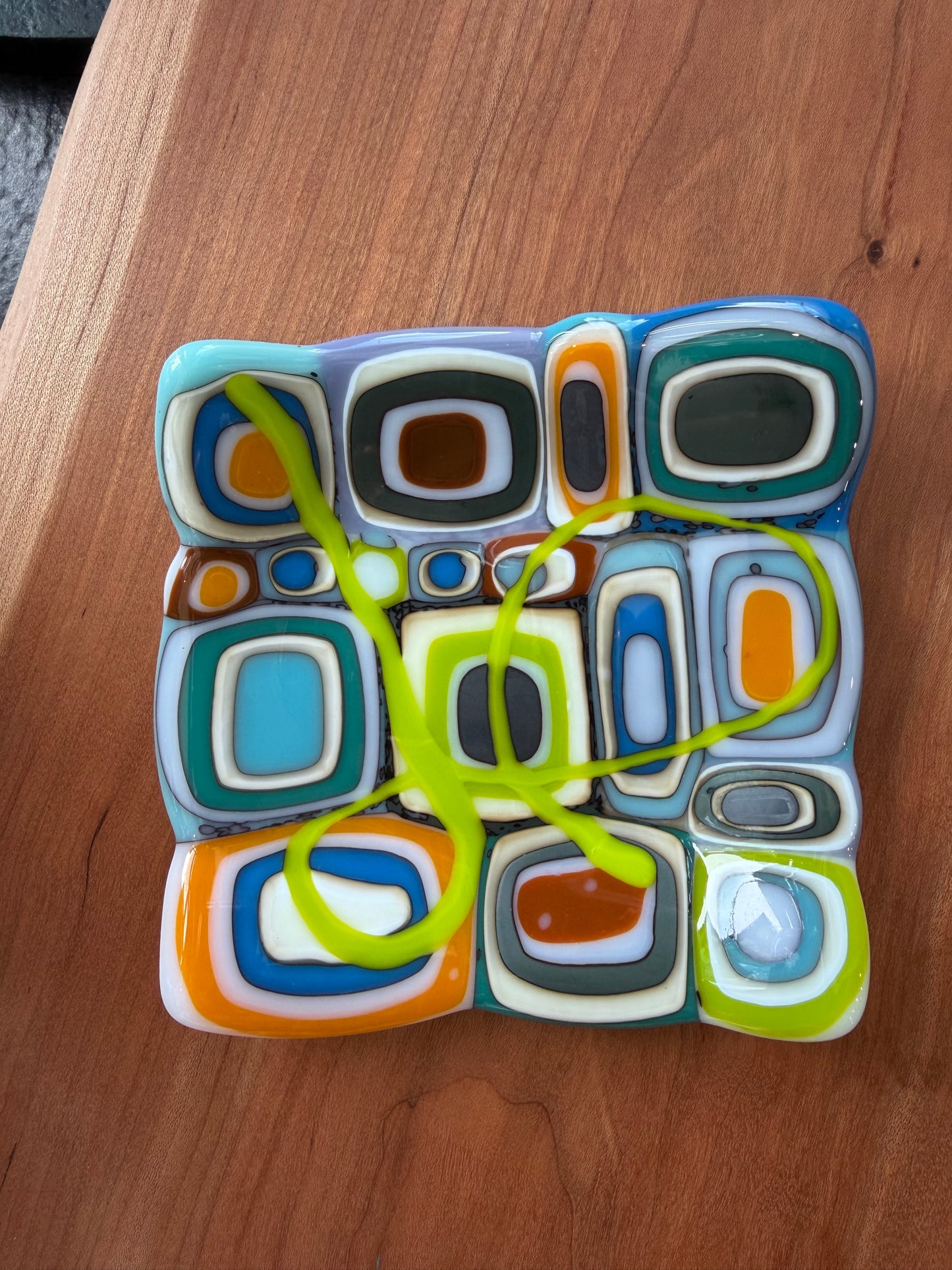Modern Mosaic Fused Glass Trinket Dish