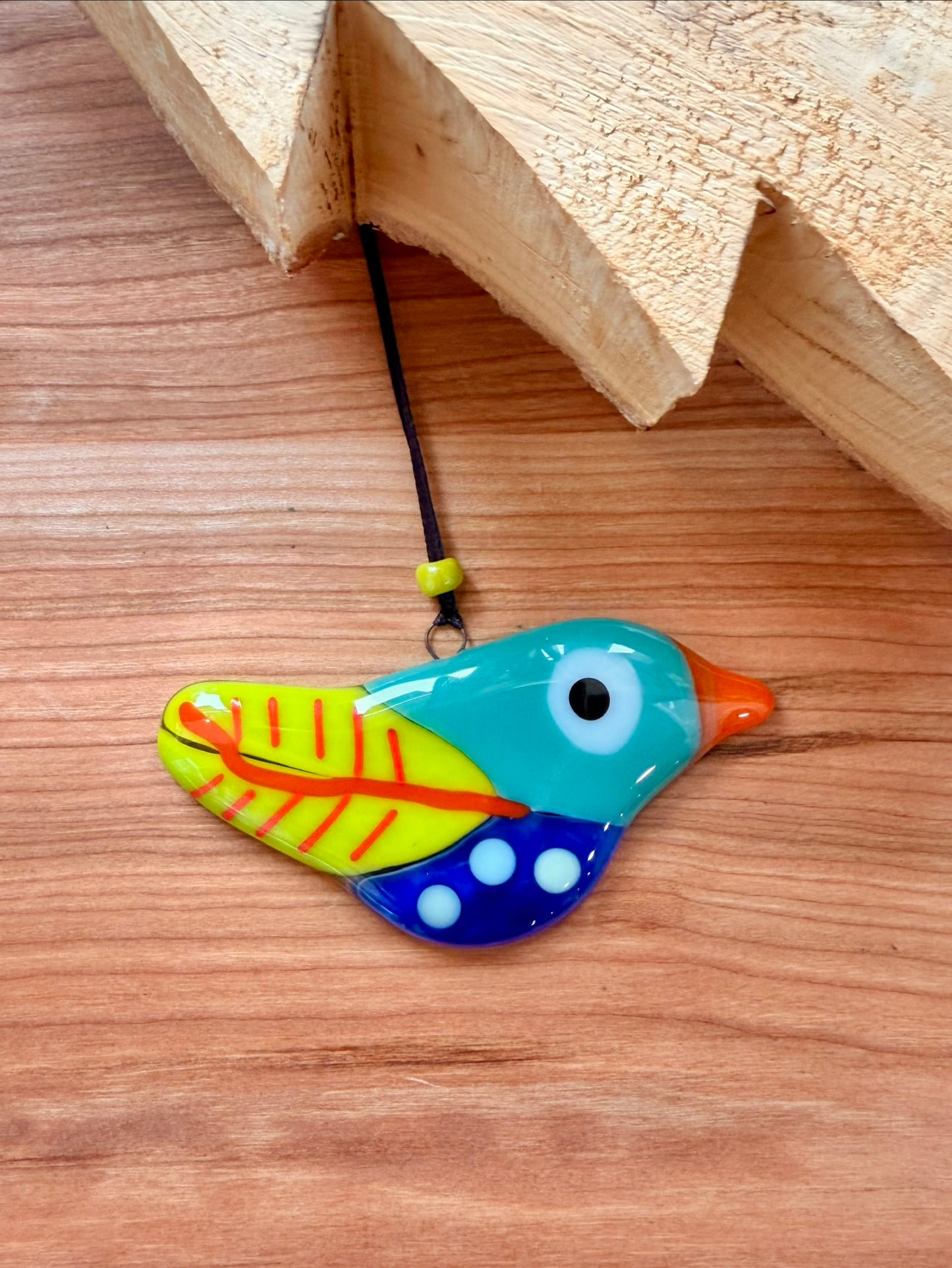 Small Bird Fused Glass Ornament - Various Styles