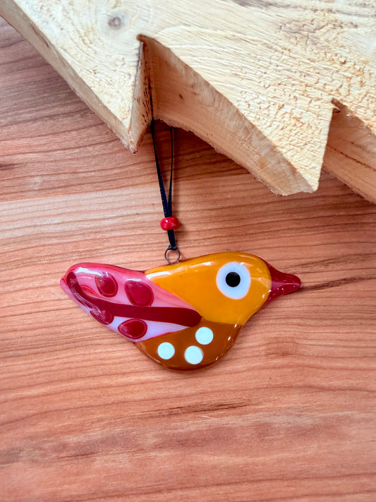 Small Bird Fused Glass Ornament - Various Styles