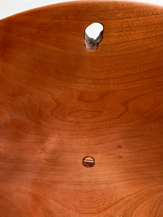 Cherrywood Bowl w/ Foot & Inlay in Bottom