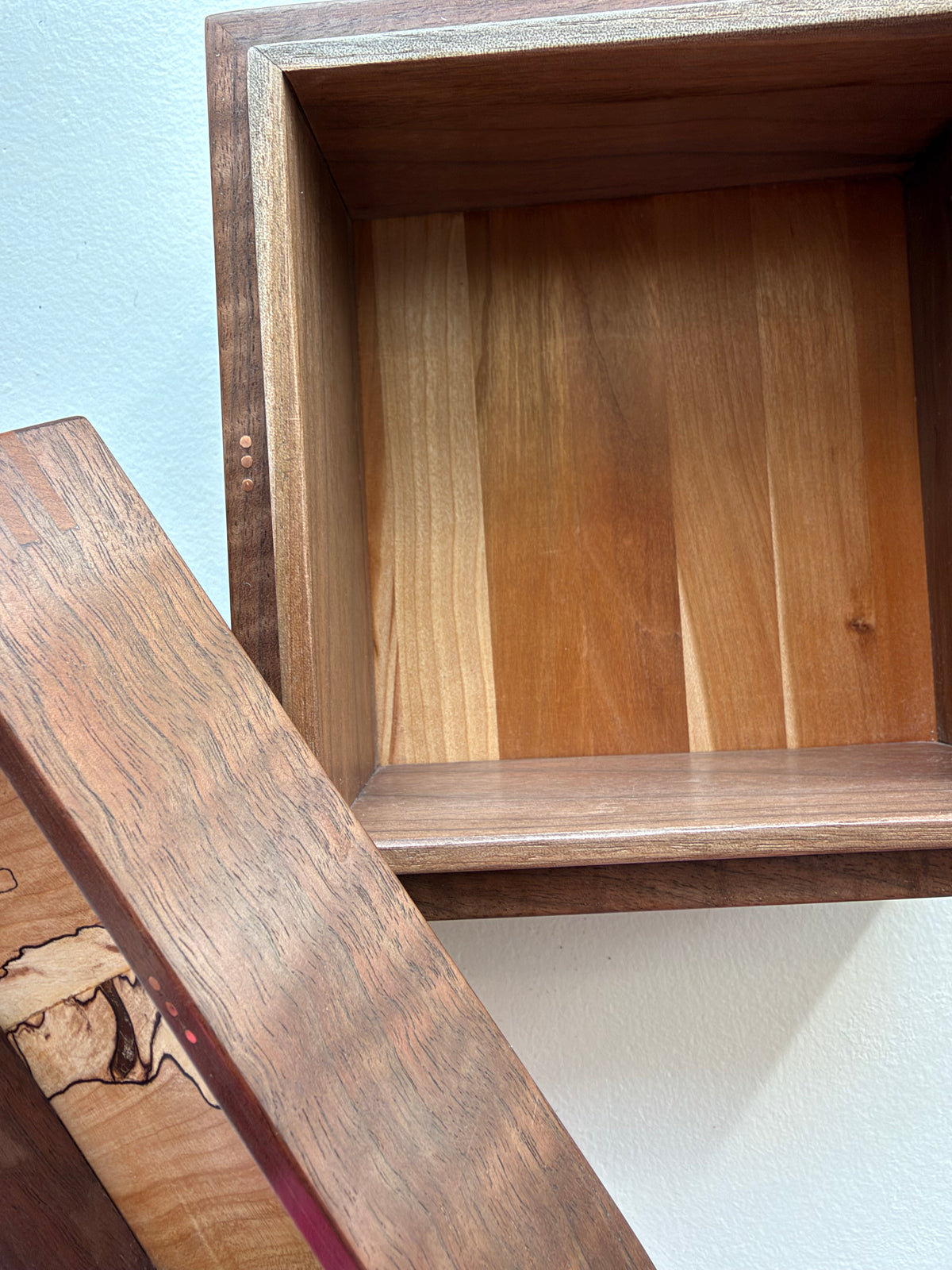 Walnut Square Box w/ Fitted Lid