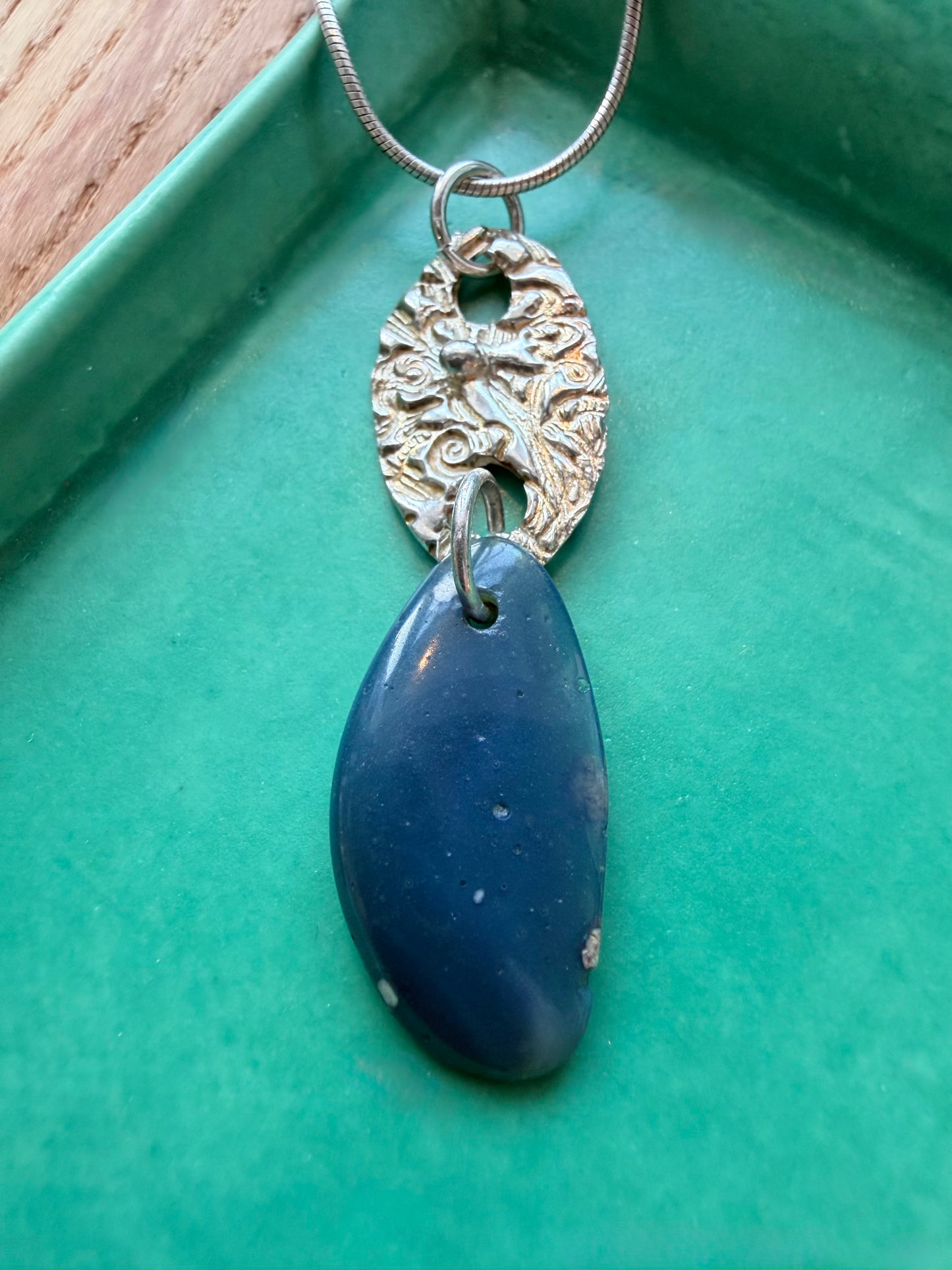 Leland Bluestone with Silver Pendant Necklace