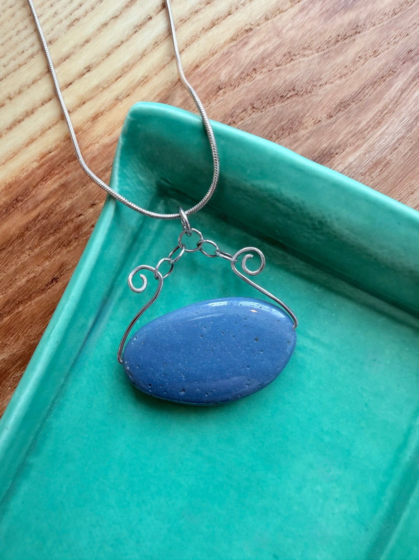 Leland Bluestone Pendant Sterling Necklace